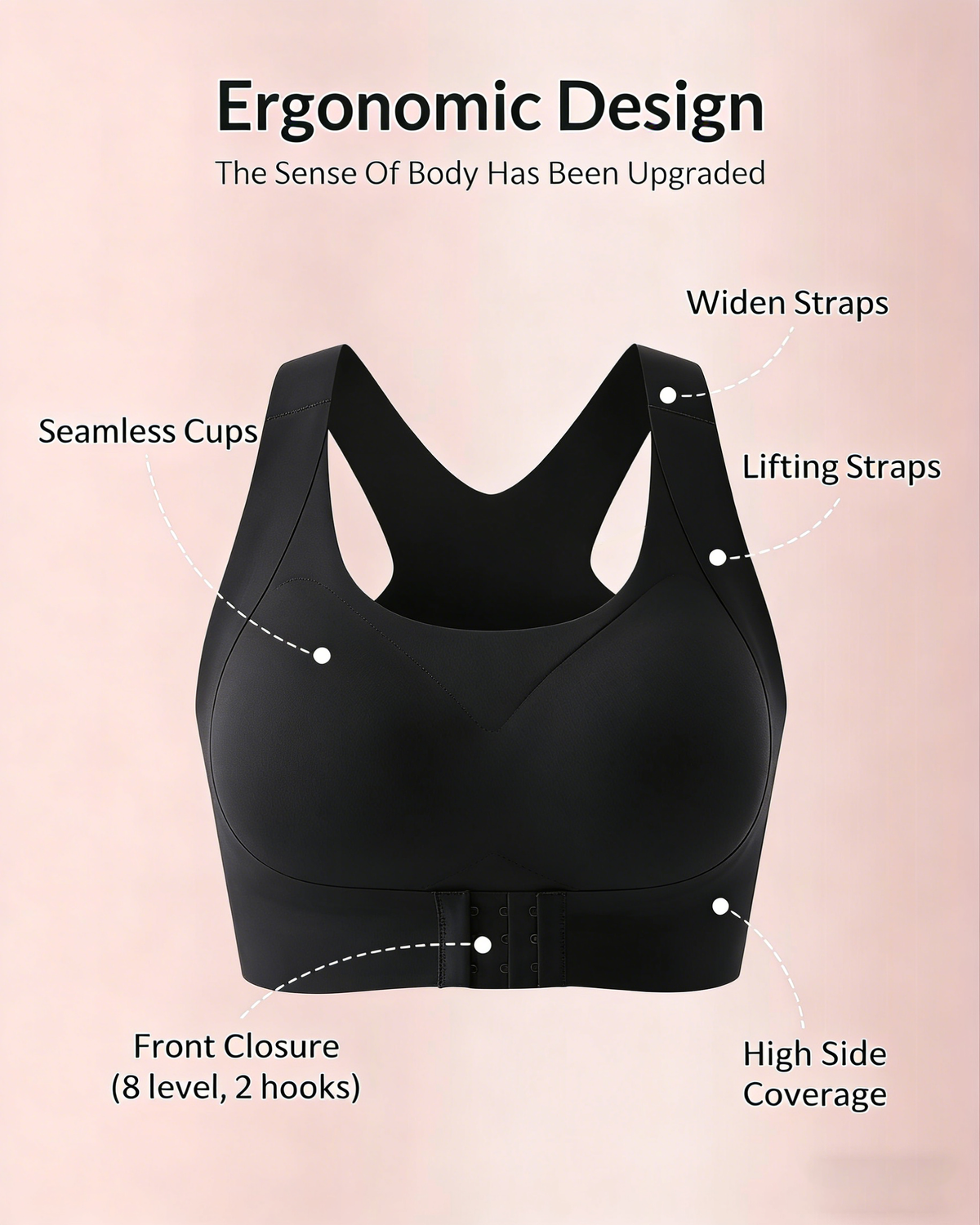 🔥Limited Time Promotion 50% OFF🔥 Front Closure Cross-Back Wireless Posture Bra