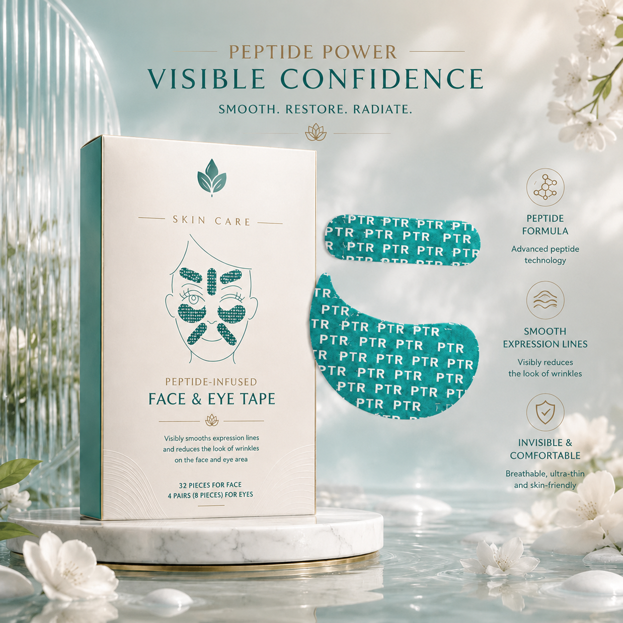 Peptide-Infused Face & Eye Tape
